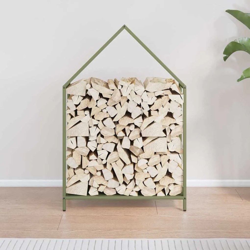 Suporte para lenha aço laminado a frio verde azeitona