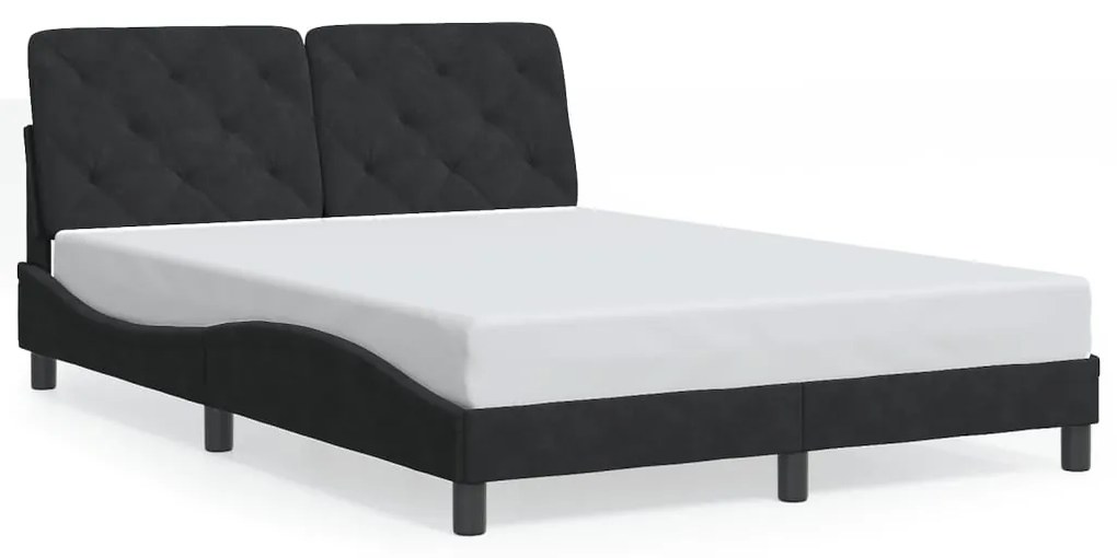 Estrutura de cama c/ luzes LED 120x200 cm veludo preto
