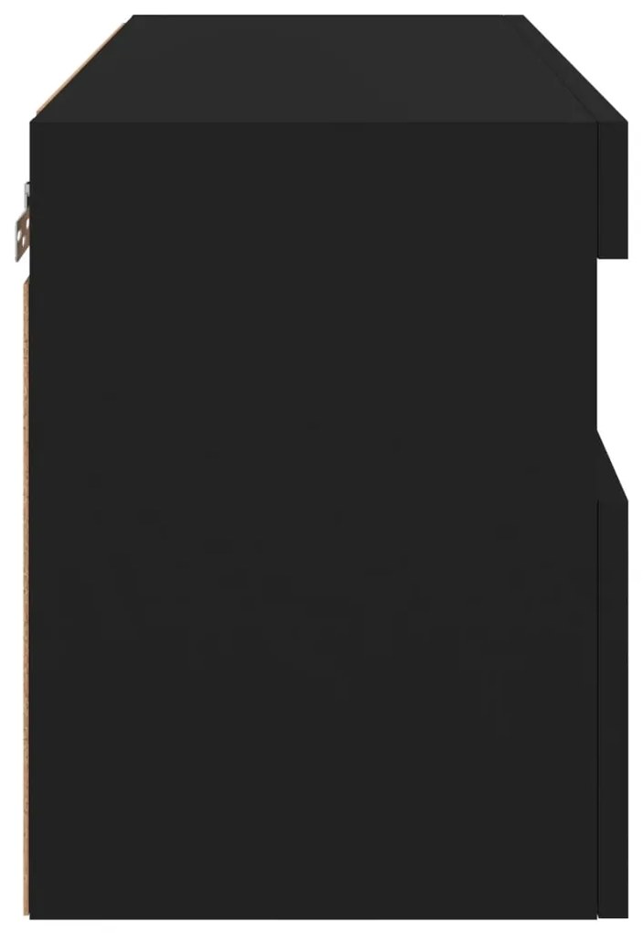Móvel de parede para TV com luzes LED 60x30x40 cm preto