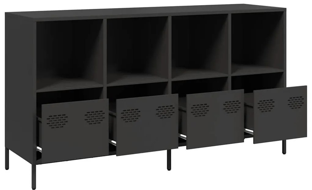 Aparador 135x39x73,5 cm aço laminado a frio preto