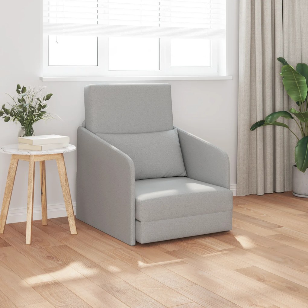 vidaXL Sofá Cama de Chão 2-em-1 Cinza Nuvem 65x80x83 cm Tecido