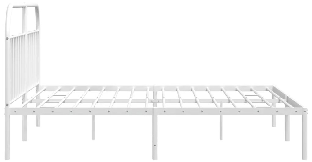 Estrutura de cama com cabeceira 193x203 cm metal branco