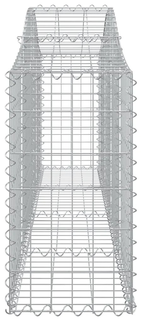 Cestos gabião arqueados 4 pcs 200x30x60/80 cm ferro galvanizado