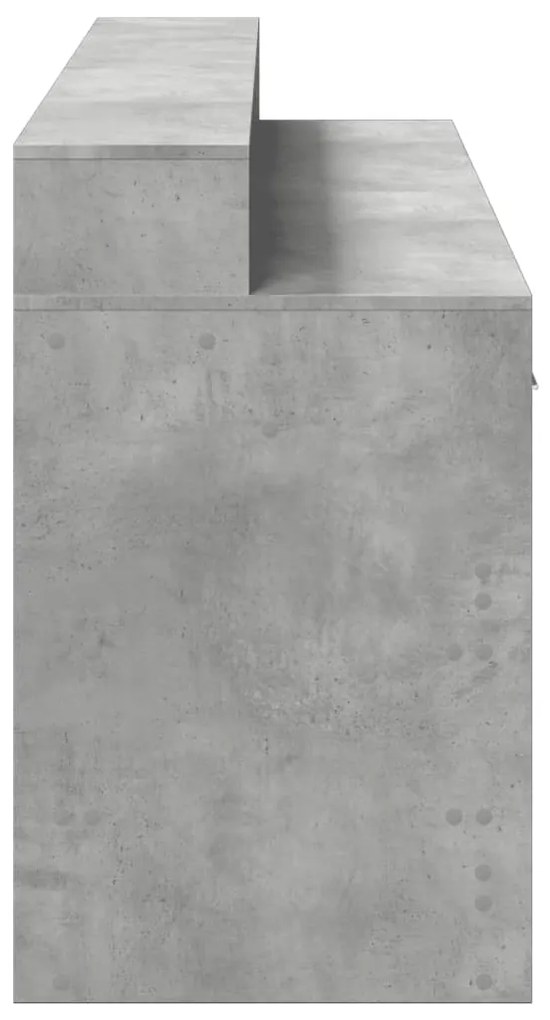 Secretária luzes LED 160x55x91 cm deriv. madeira cinza cimento