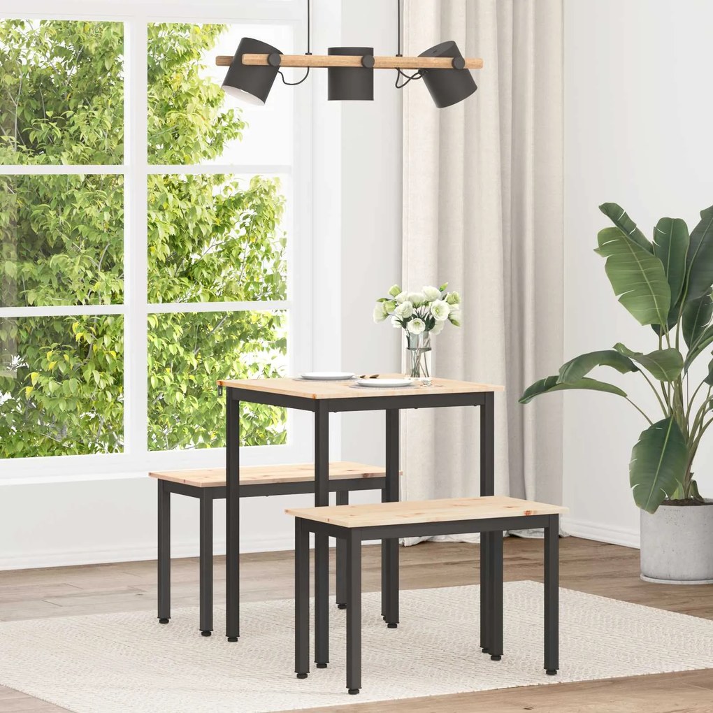 vidaXL Mesa de jantar Natural 60 x 60 x 75 cm