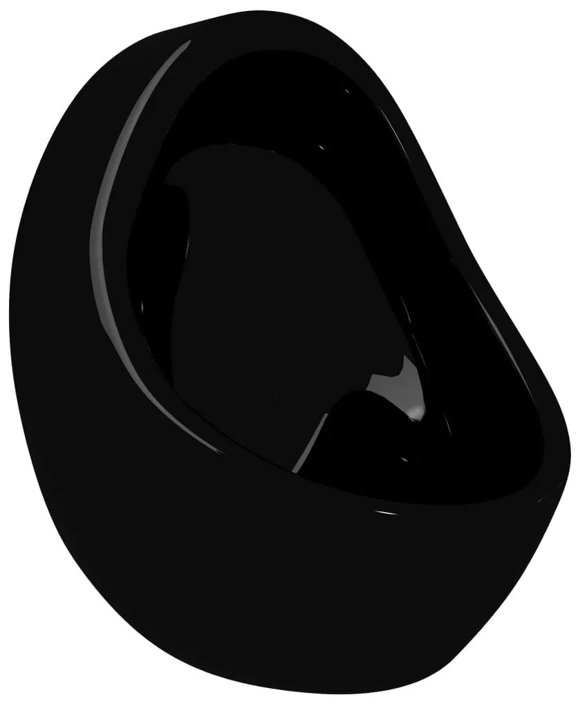 Urinol de parede com válvula de descarga cerâmica preto