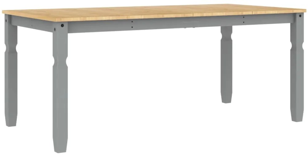 Mesa de jantar Corona 180x90x75 cm madeira pinho maciça cinza