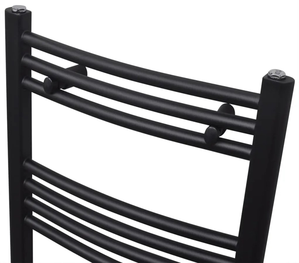 Aquecedor toalhas casa de banho curvo 480 x 480 mm preto