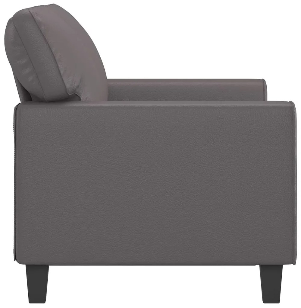 Sofá de 2 lugares 120 cm couro artificial cinza