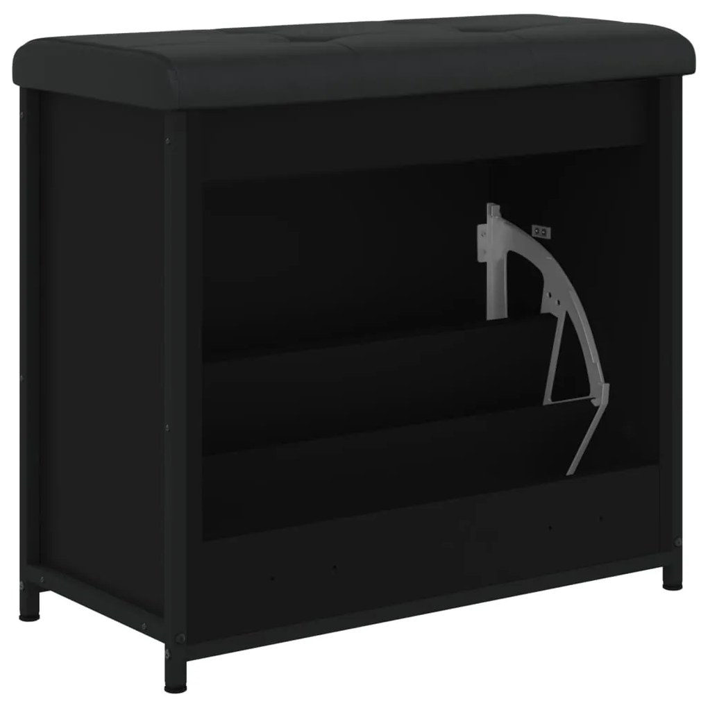 Banco sapateira com gaveta articulada 62x32x56 cm preto