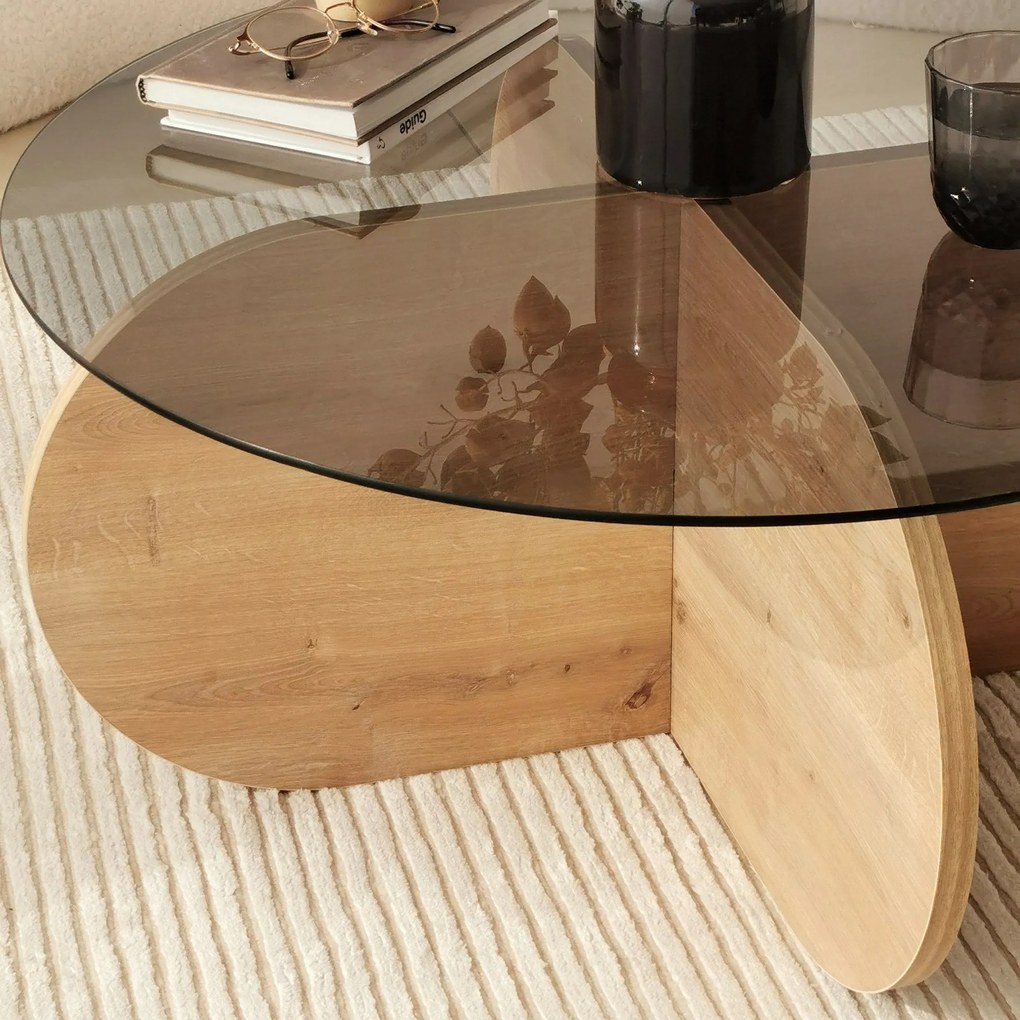 Mesa de Café Bubble – Carvalho Fumado – 75x35x75 cm