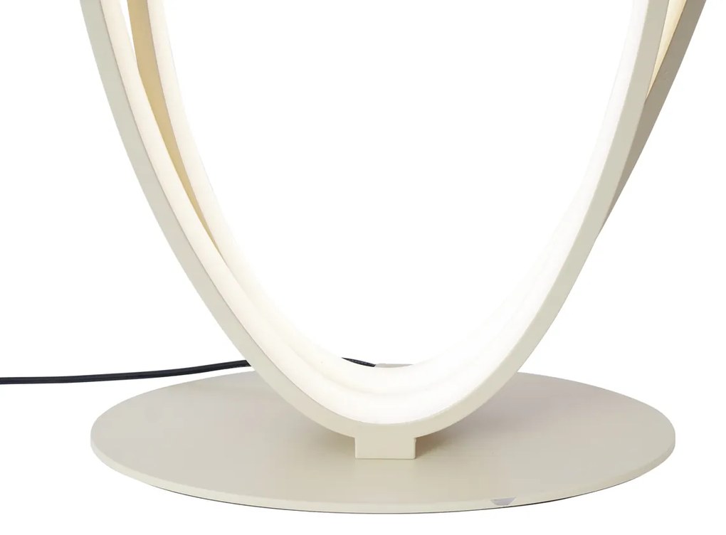 Candeeiro de pé de design bege com LED regulável em 3 níveis - Boomerang Design