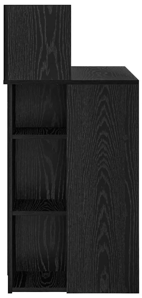Mesa com Armazenamento Carvalho Preto 90x48x101.5 cm Madeira engenheir
