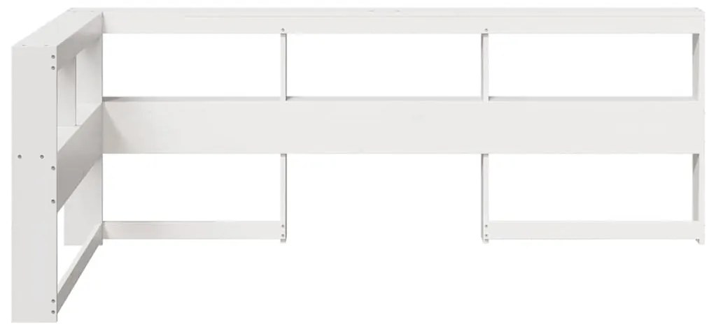 Estante cabeceira forma de L 90 cm madeira pinho maciça branco