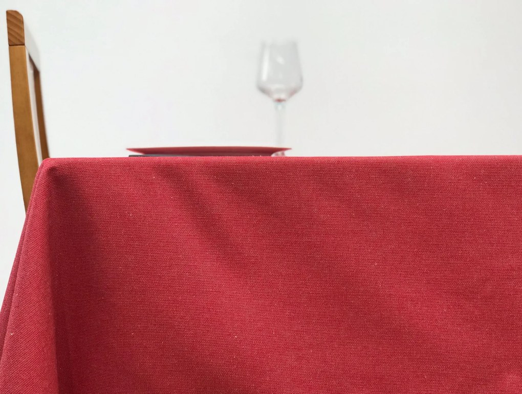 Toalha de mesa Algodão Vermelha Detalhes 150x300