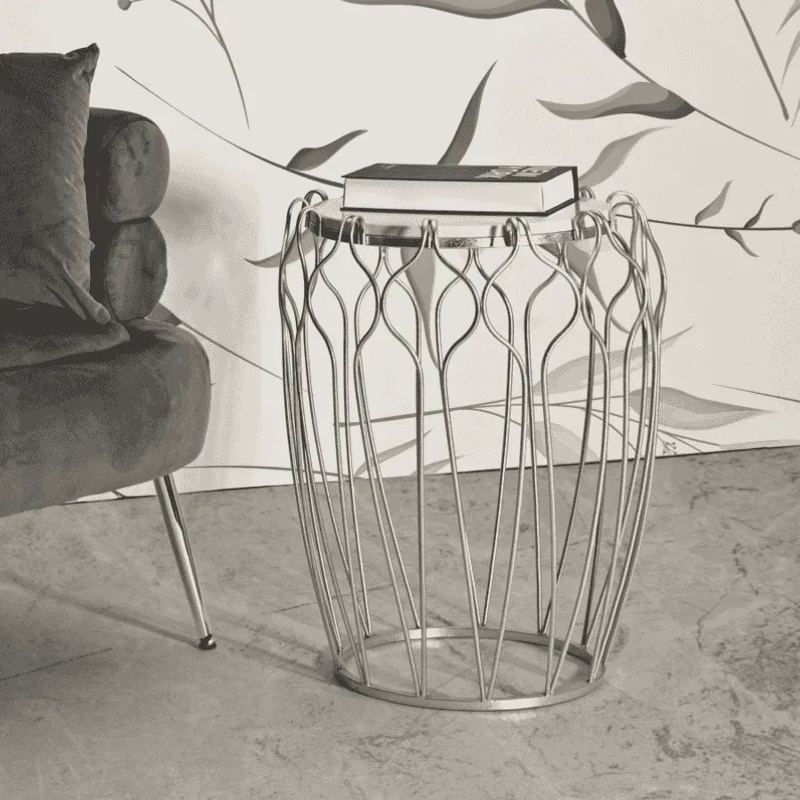 MESA DE CENTRO Ø 47,5X61,5 CM PRATEADO