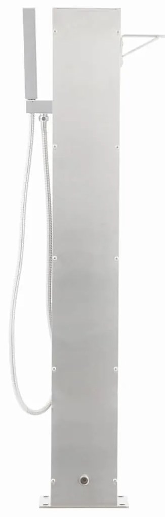 Duche de jardim com torneira 110 cm aço inoxidável