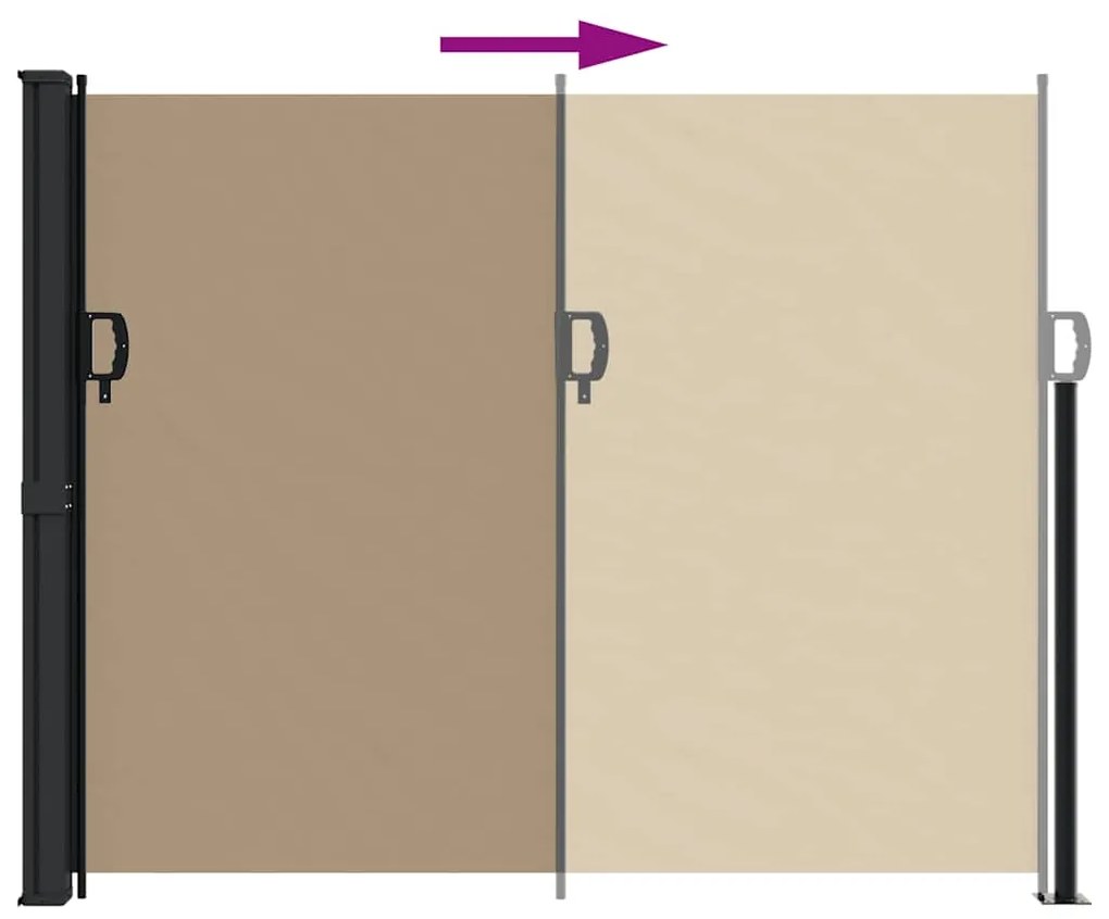 Toldo lateral retrátil 160x500 cm cinzento-acastanhado