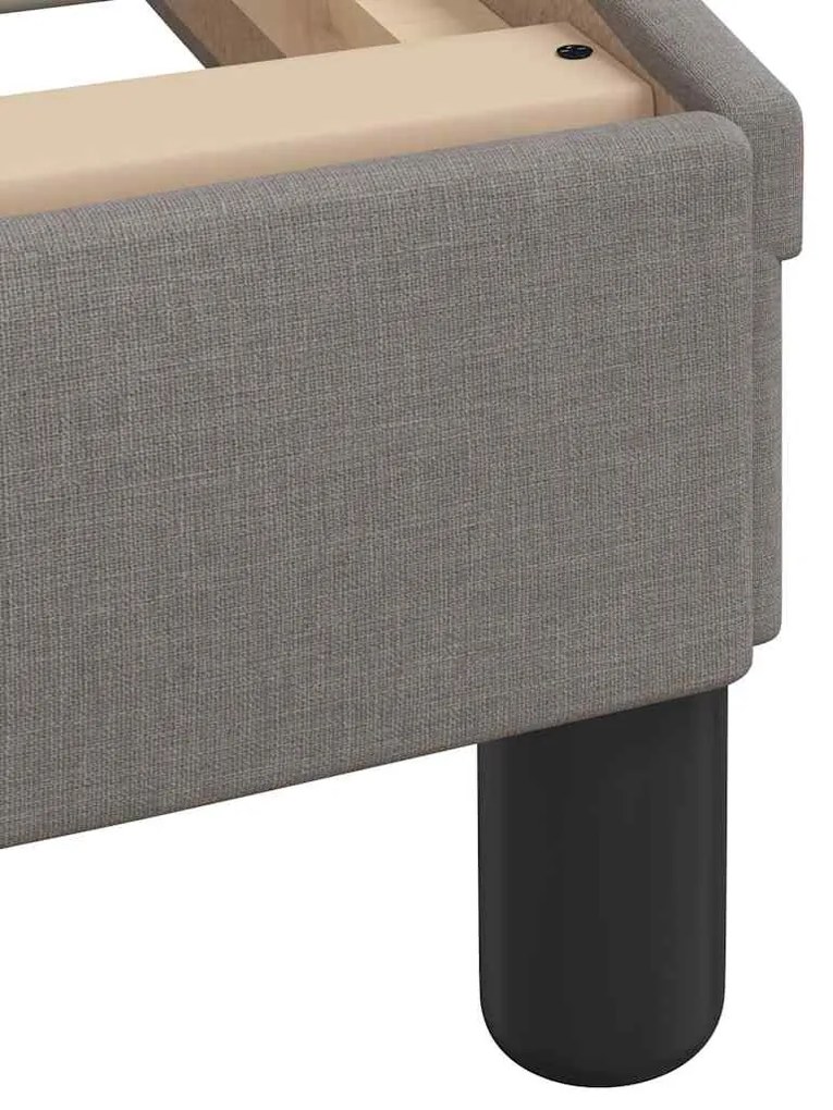 Cama sem colchão 140x190 cm tecido castanho-acinzentado