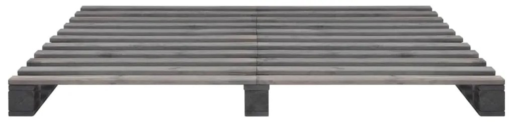 Estrutura de cama em paletes pinho maciço 200x200 cm cinzento