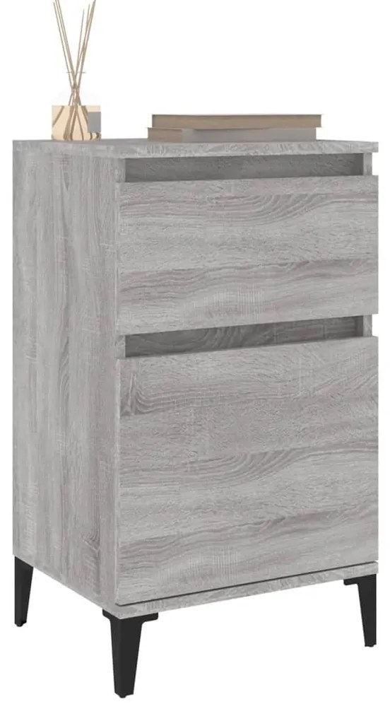 Mesa de cabeceira 40x35x70 cm cinzento sonoma