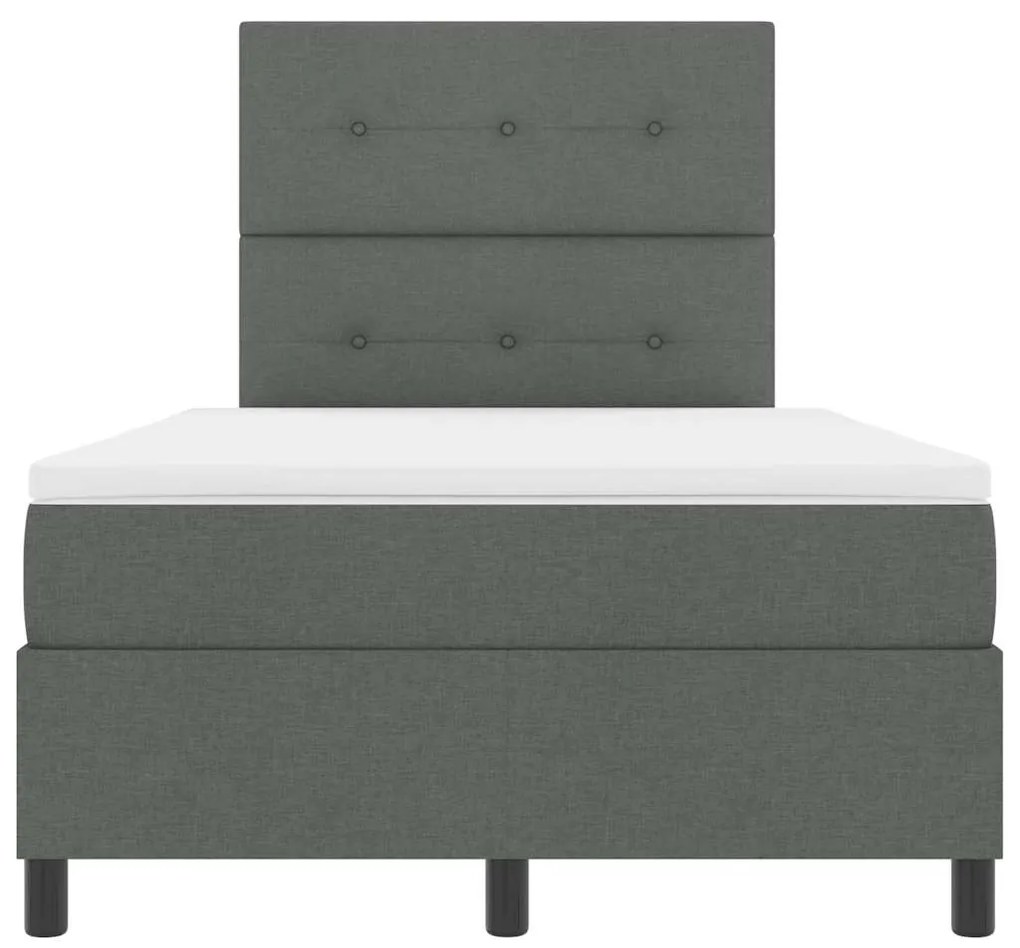 Cama Box com Colchão e Luz LED - Cinza Escuro - 120x200 cm Tecido