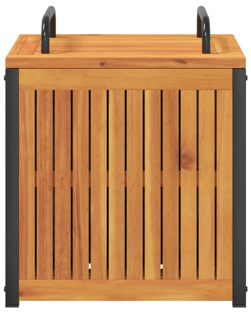 Caixa p/ almofadões de exterior 45x45x45/53cm acácia maciça/aço