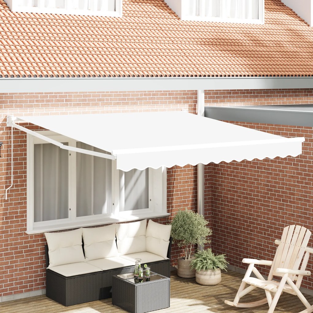 Toldo Retrátil Manual vidaXL Branco 300x250 cm
