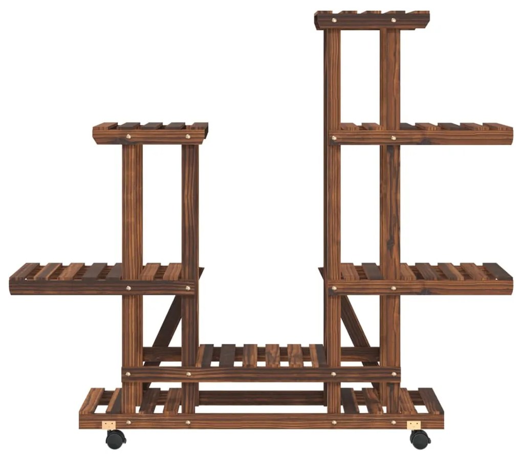 Suporte de plantas com rodas 95x25x101 cm abeto maciço