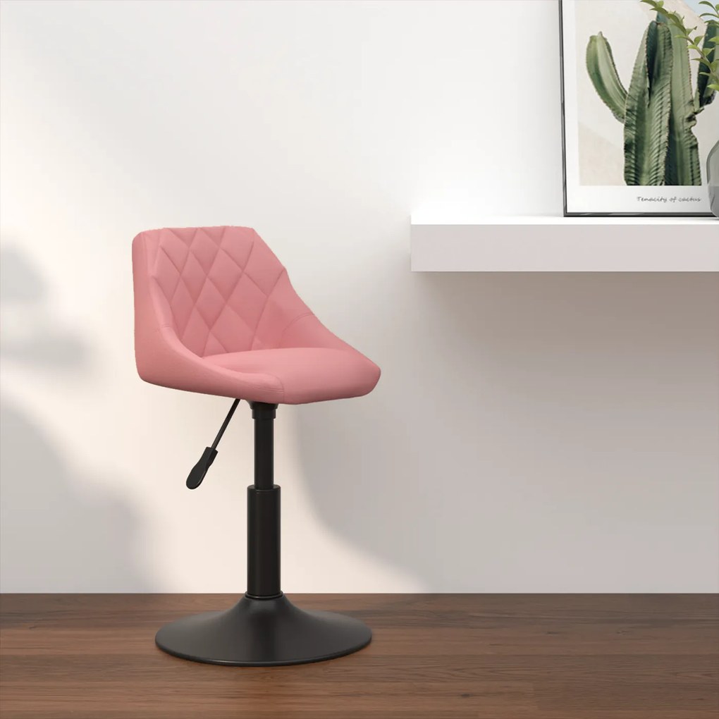 vidaXL Cadeira Alta Rosa 46x44x(62,5-77,5) cm Veludo