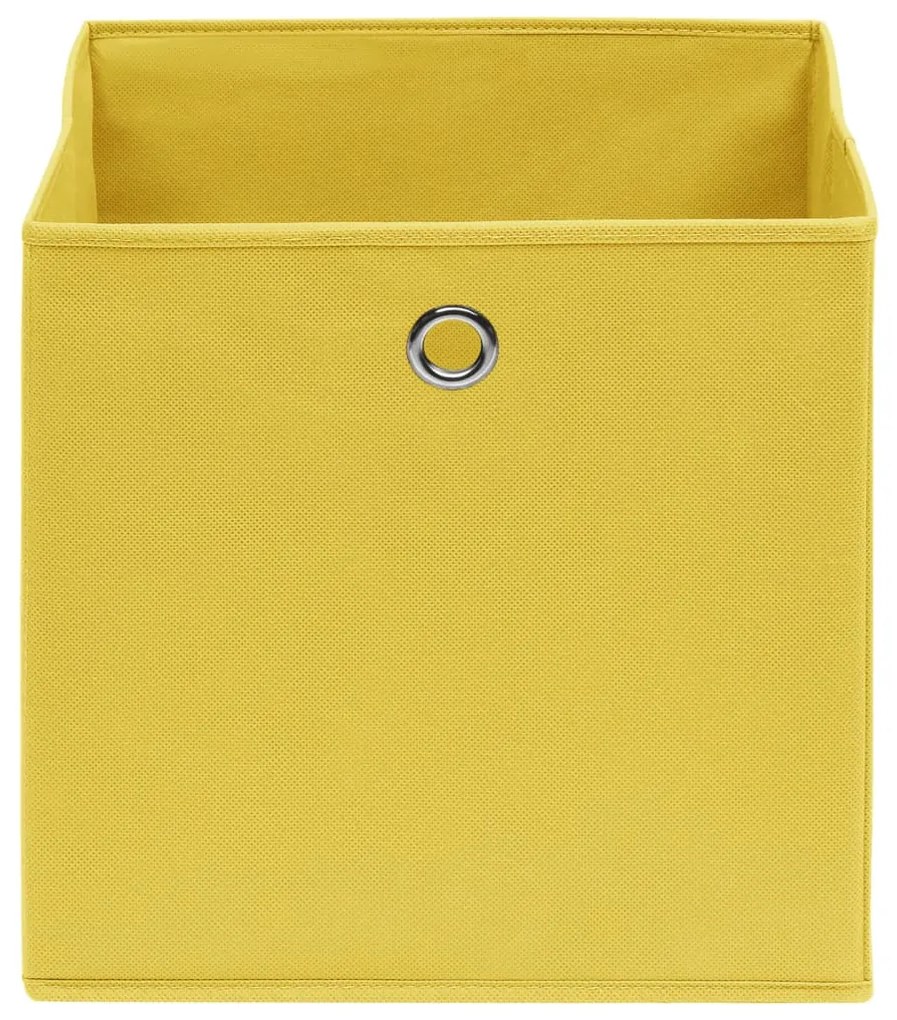 Caixas arrumação 4 pcs 28x28x28 cm tecido-não-tecido amarelo