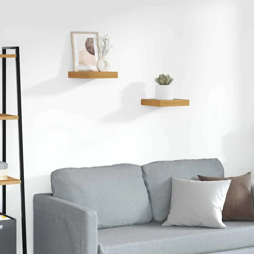 vidaXL Prateleira de Parede 2 pcs Castanho 23 x 23,5 x 4 cm