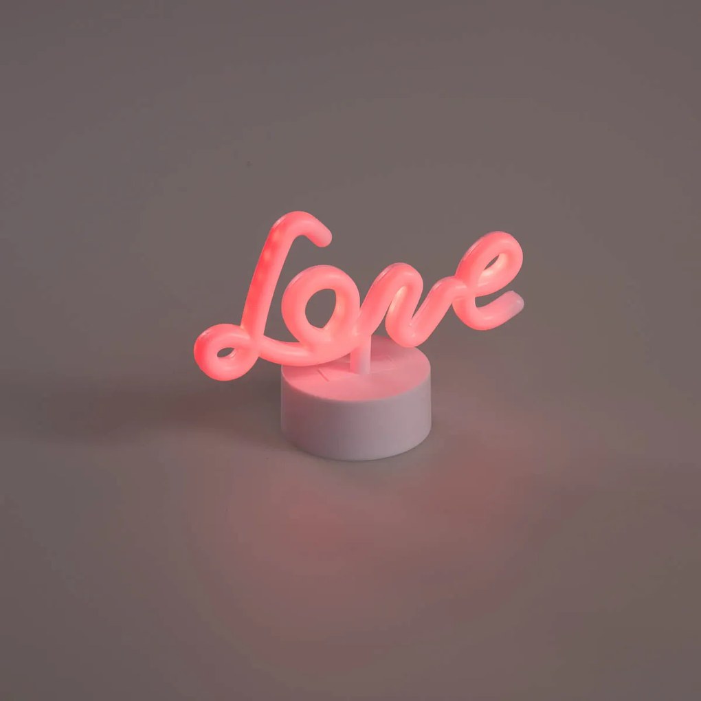 Candeeiro de mesa Neon vermelho com LED - Liebe Design