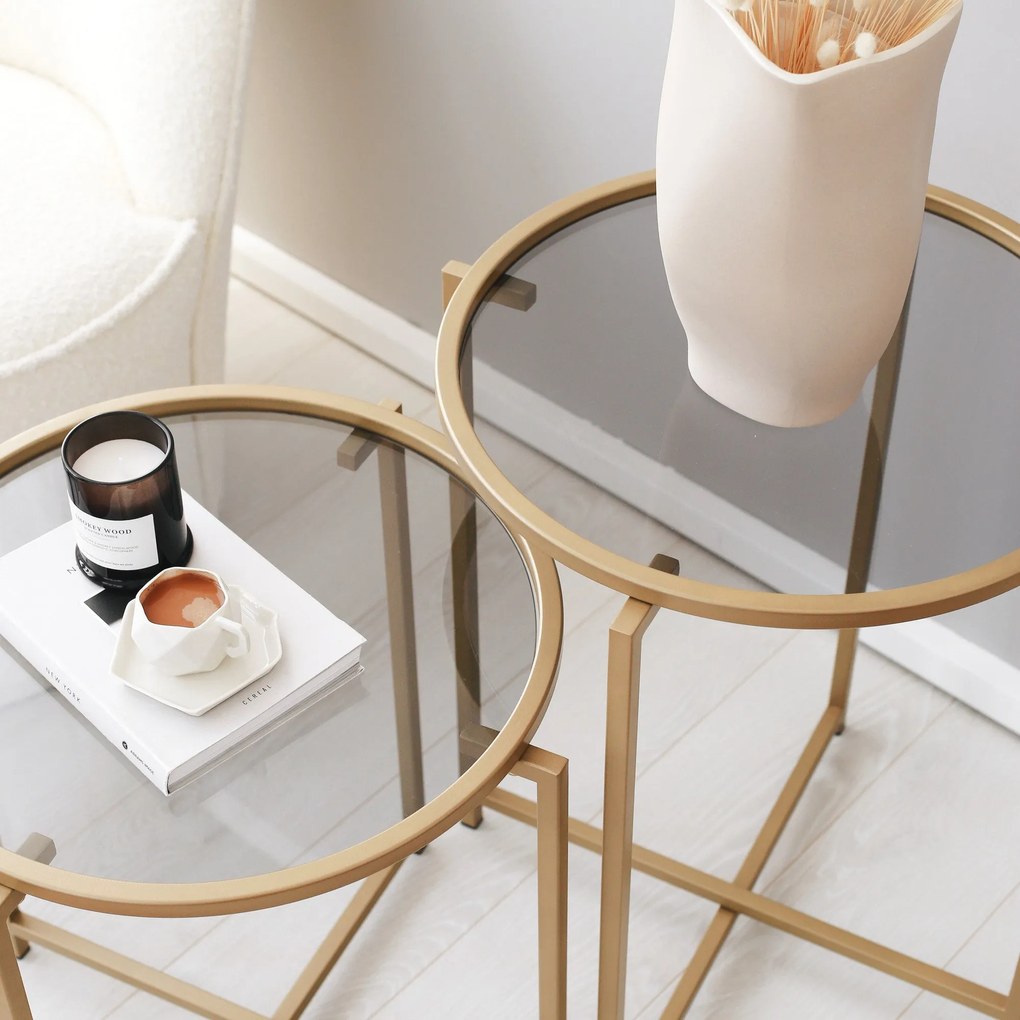Mesa de Centro S407U – Dourado Fumado – 50x60x50 cm