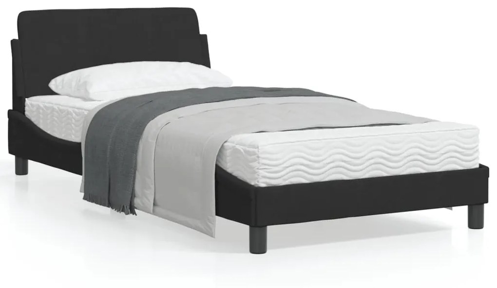 vidaXL Estrutura de cama Dover 100x200 cm veludo preto