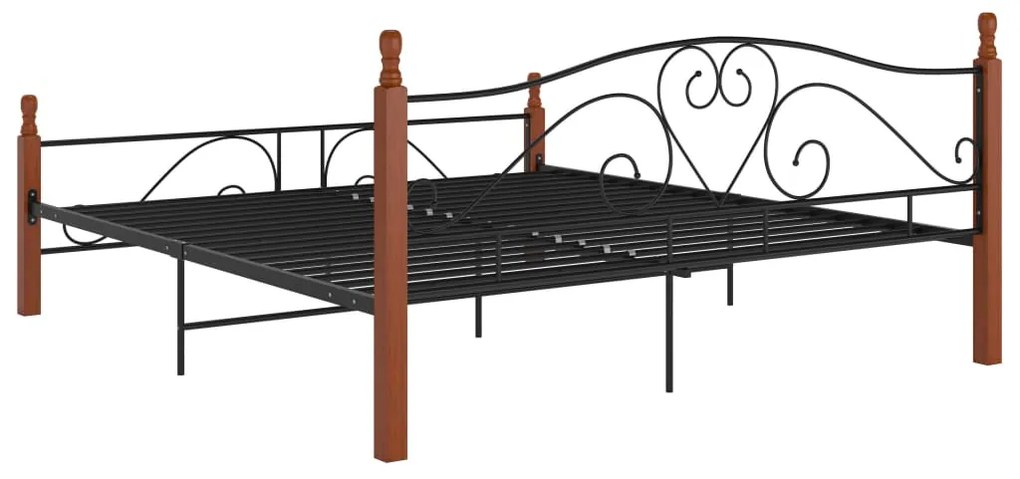 Estrutura de cama 200x200 cm metal preto