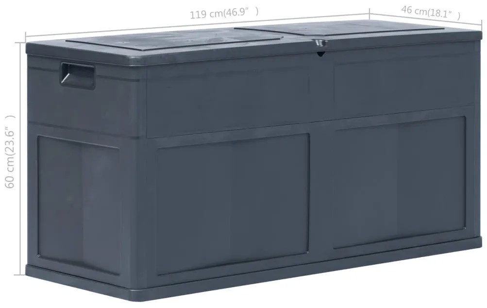 Caixa de arrumação para jardim 320 L preto