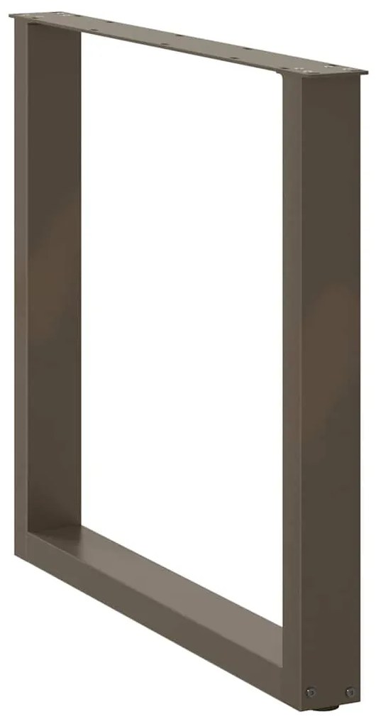Pés para mesa de jantar em formato de U, 2 peças, aço natural, 90 x (7