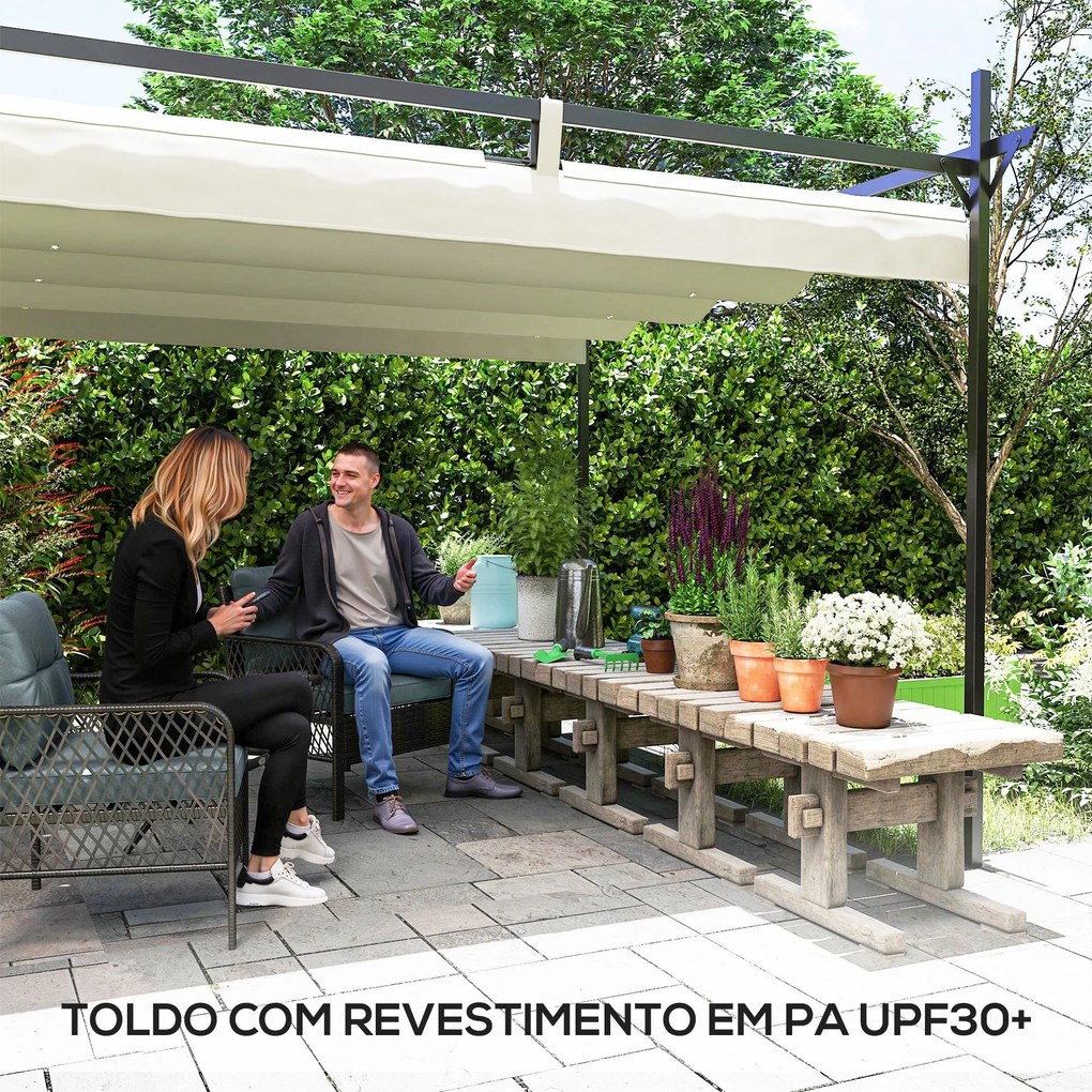 Pérgola com Teto Retrátil Pérgola de Alumínio 588x297x230 cm Pérgola c