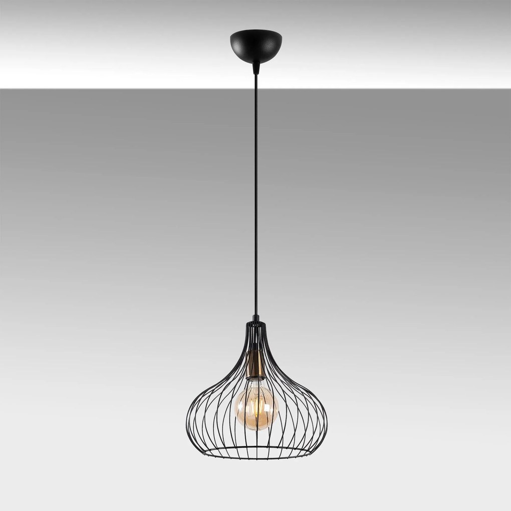 Candeeiro Suspenso Teldamla – Preto Antigo – 22 x 22 x 120 cm