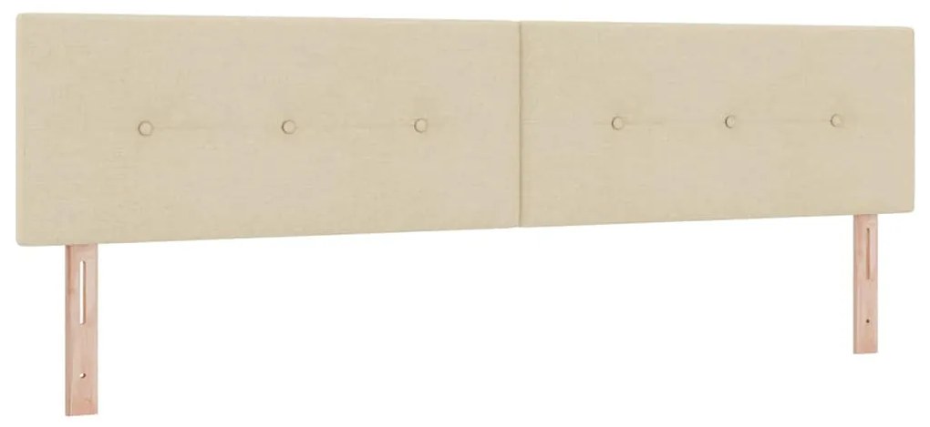 Cama Box Spring com Colchão Creme 200x200 cm Tecido