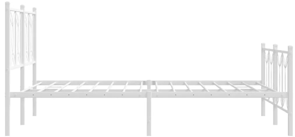 Estrutura de cama com cabeceira e pés 140x200 cm metal branco