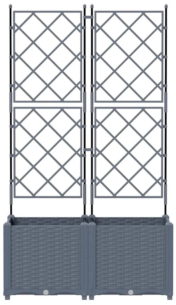 Vaso de Jardim com Treliça 2 pcs Cinzento-claro 80x40x143 cm