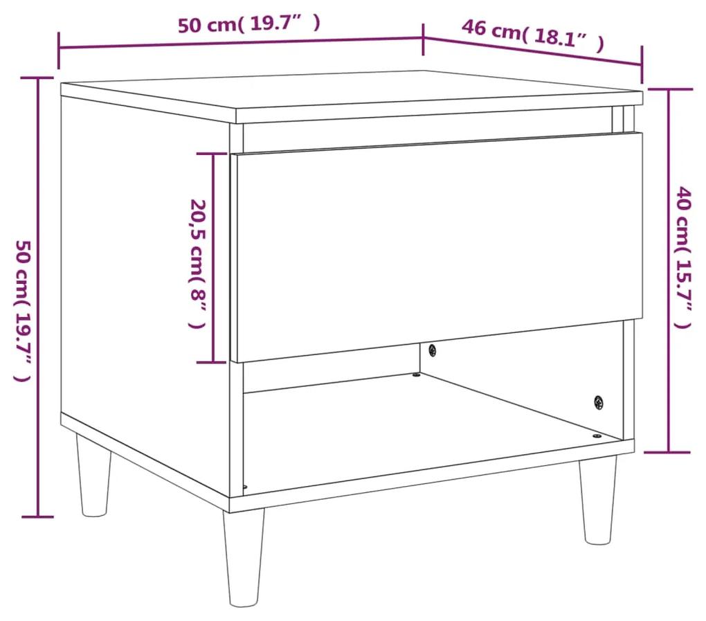 Mesa de cabeceira 50x46x50 cm derivados de madeira preto