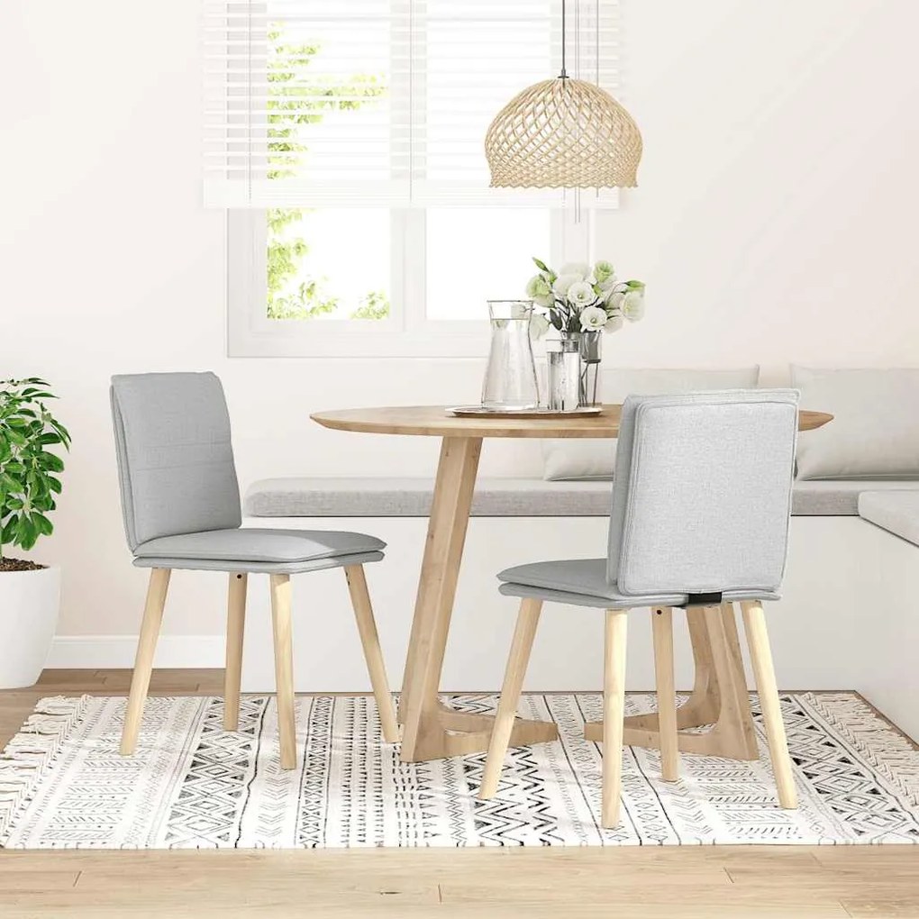 Cadeiras de jantar 2 pcs tecido cinza nuvem