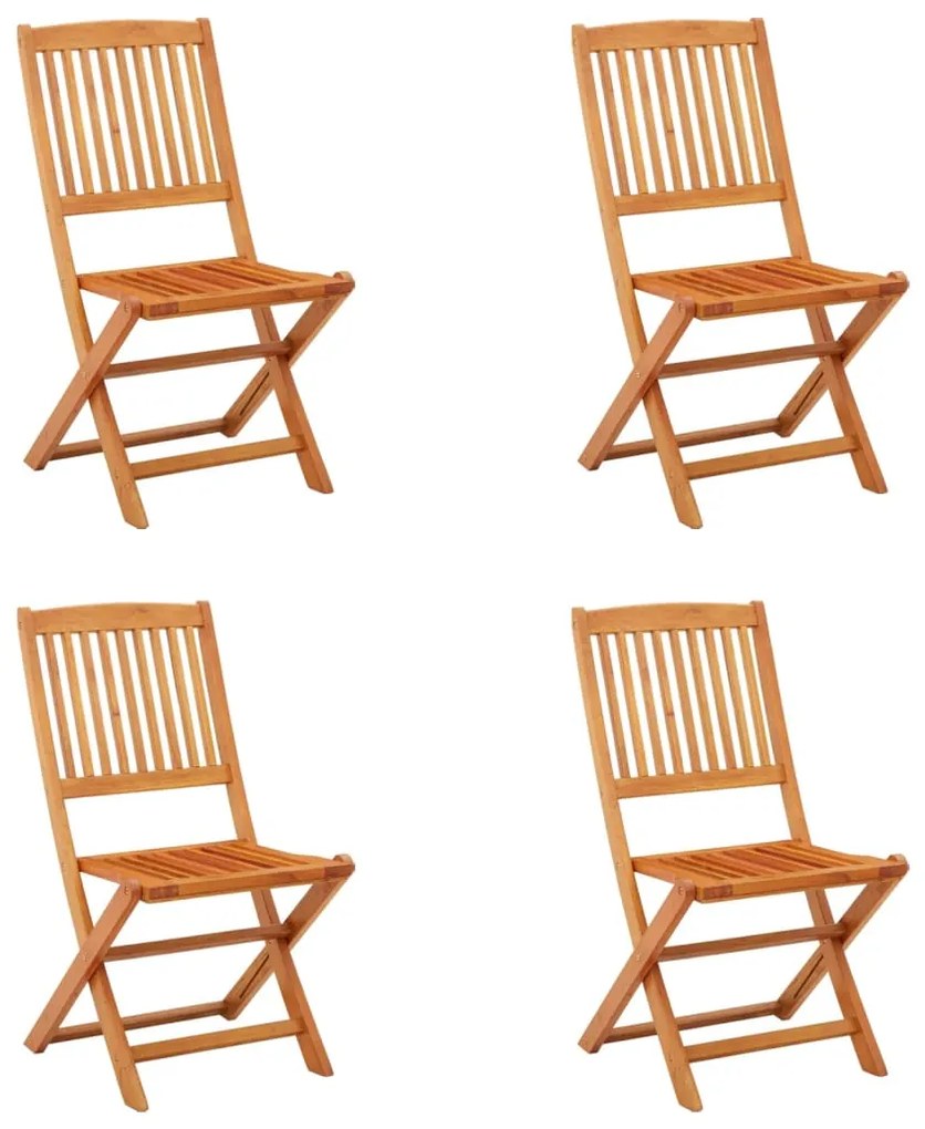 vidaXL Cadeiras de jardim dobráveis 4 pcs eucalipto maciço