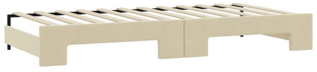 Sofá-cama c/ gavetão e colchões 90x200 cm tecido cor creme