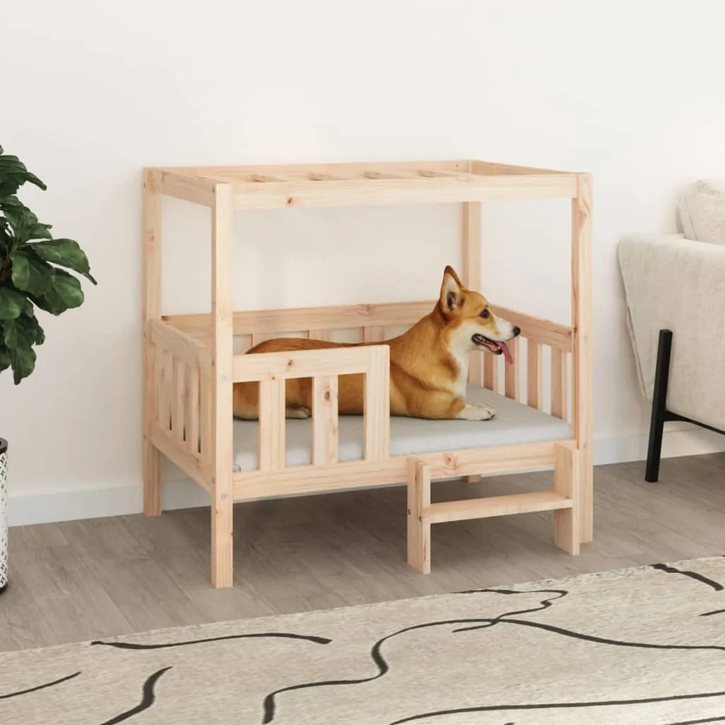 vidaXL Cama para cães 95,5x73,5x90 cm madeira de pinho maciça