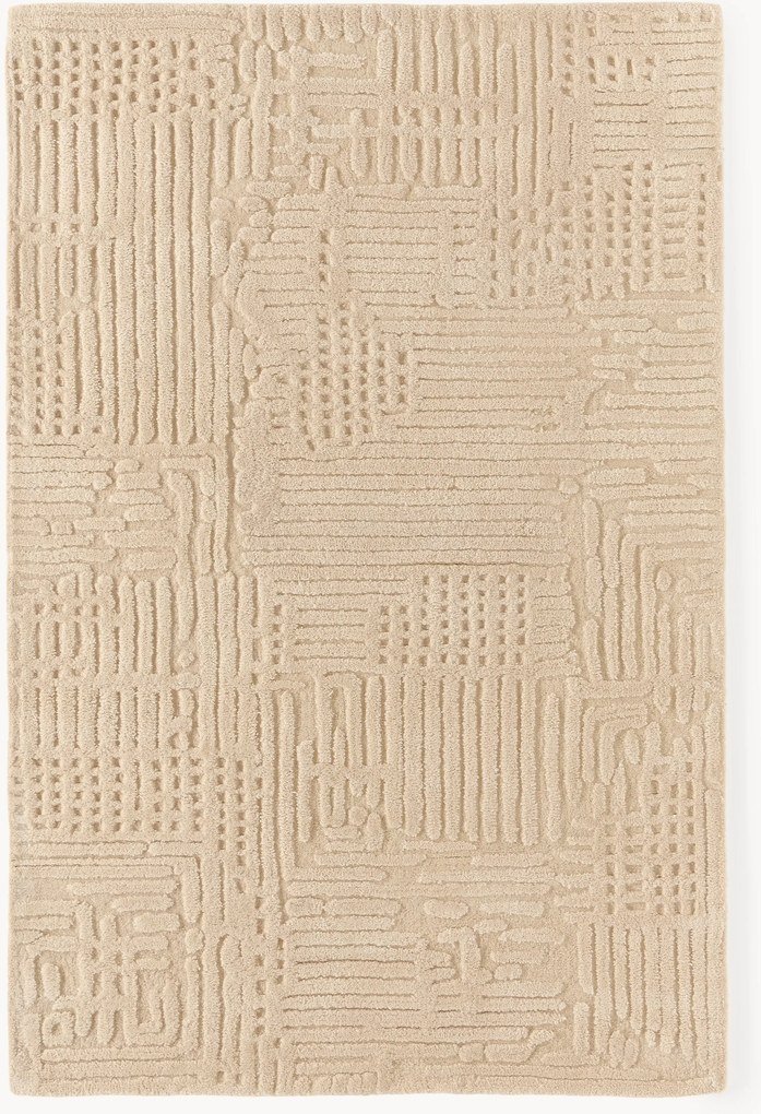 Tapete em lã artesanal com relevo Merima