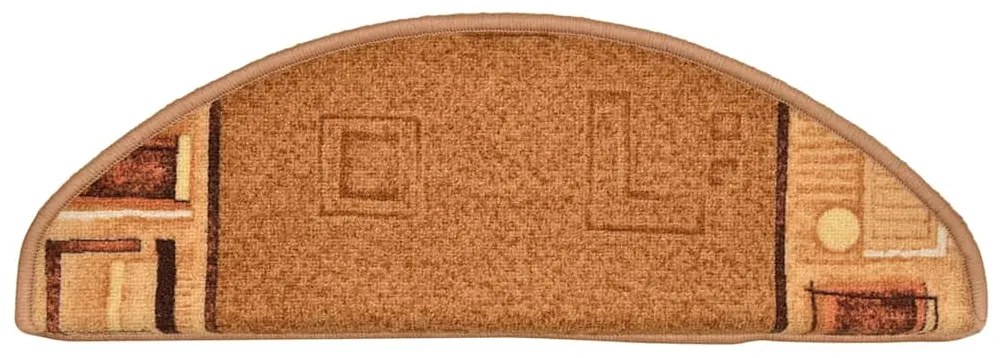 Tapetes de escadas adesivos 10 pcs 65x21x4 cm bege